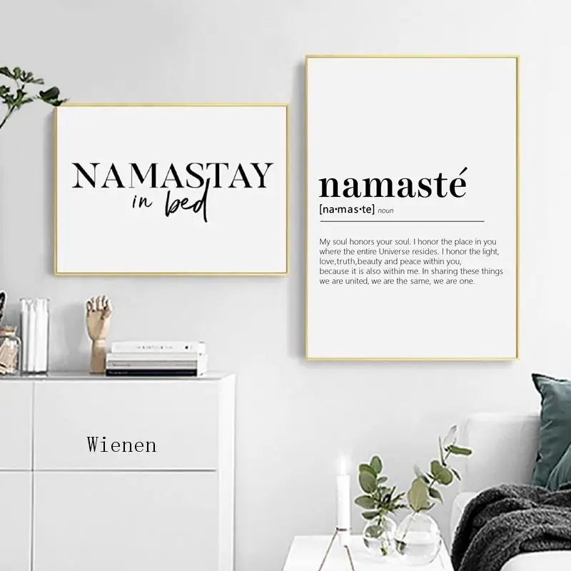 Namastay в кроватке печать комната для йоги искусство на стене современное