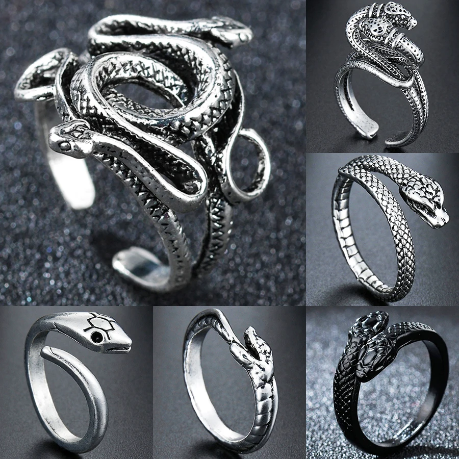 Новое поступление кольца в виде змейки для мужчин стиле панк хип-хоп