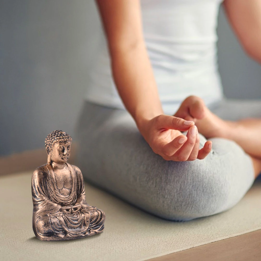 Mini Harmony Innovative Exquisite Buddha Statue Resin Valuable Sculpture Meditating Antique Style Home Decor Ornament Decoration | Дом и сад