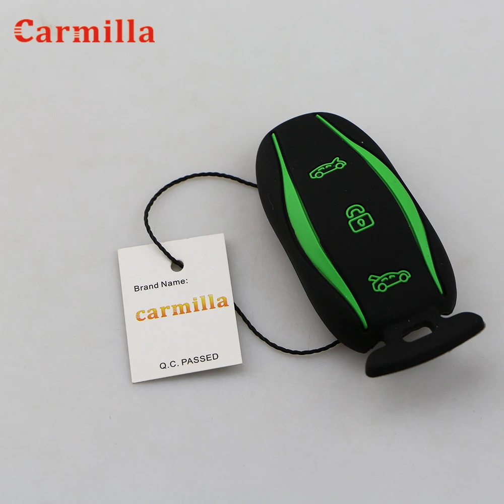 Силиконовый чехол для автомобильного ключа Tesla Model X 75D 90D 100D S 3 кнопки с