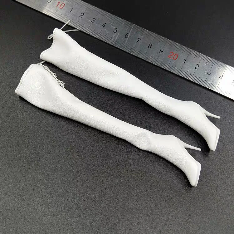 

1/6 масштаб Супер Высокий каблук длинные однотонные ботинки Модель NieR Automata 2B's обувь для 12 ''подвижные ноги экшн-фигурки