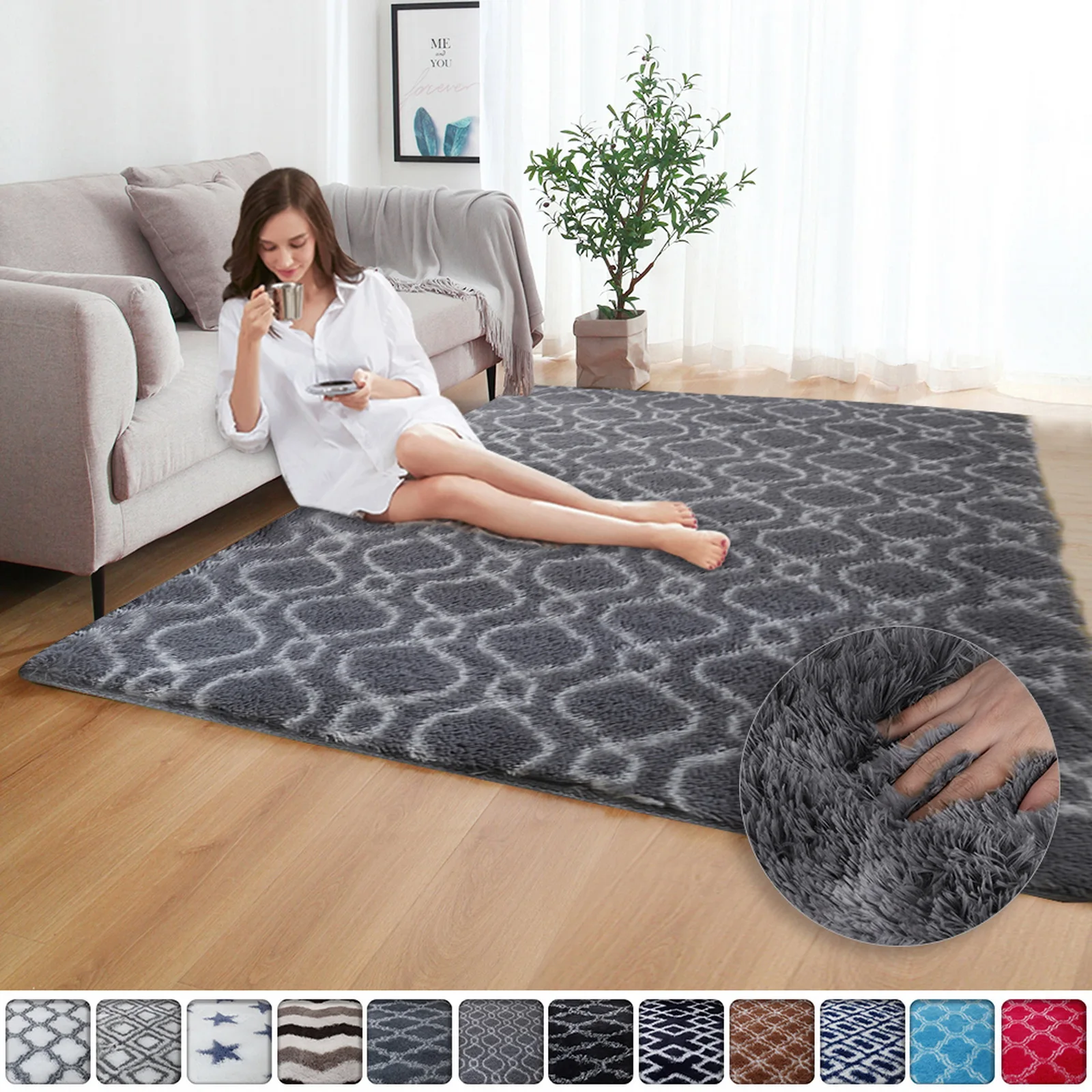 high Quality Kids Room Faux Fur Area Rug Living Mats Silky Rugs Shaggy Tie-dye Carpet Printed Plush Floor Fluffy | Дом и сад