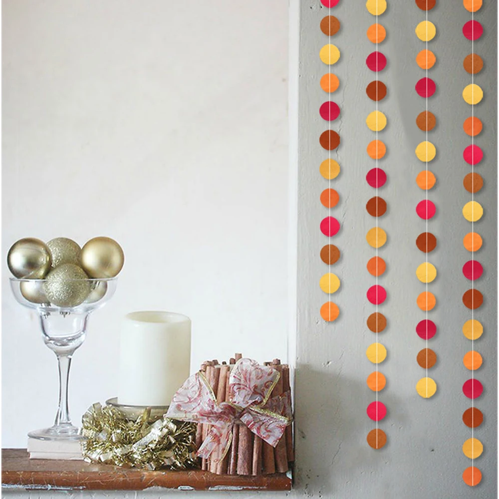 Осенняя Тема красный оранжевый желтая бумага Круглый Потяните цветок флаг