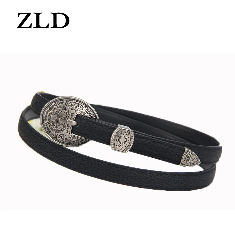 Женский Повседневный ремень ZLD кожаный дизайнерский без отверстий с