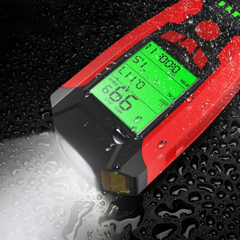 

USB Bicycle Flashlight 5 LED Bicycle Computer/Horn Bike Front Light Waterproof Headlight Odometer Bike Accessories