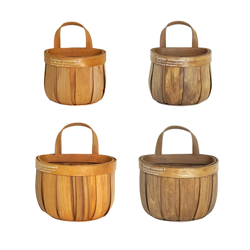 Деревянная подвесная корзина для хранения органайзер мелких вещей капсульный