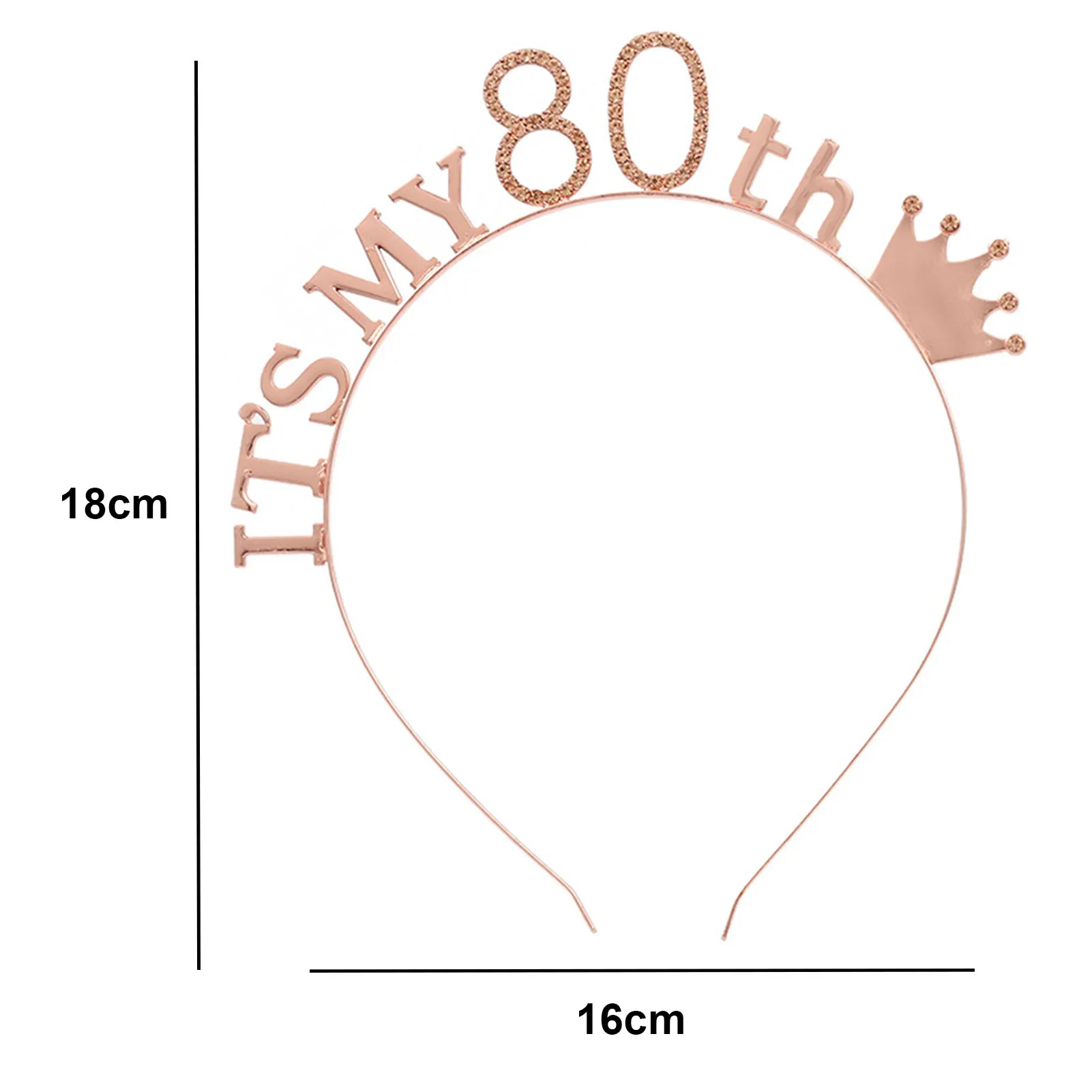 

Birthday Crown Metal Headband With Number Letter Hair Hoop Cake Topper For 13th -80th Birthday Party Headdress DIY Decoration
