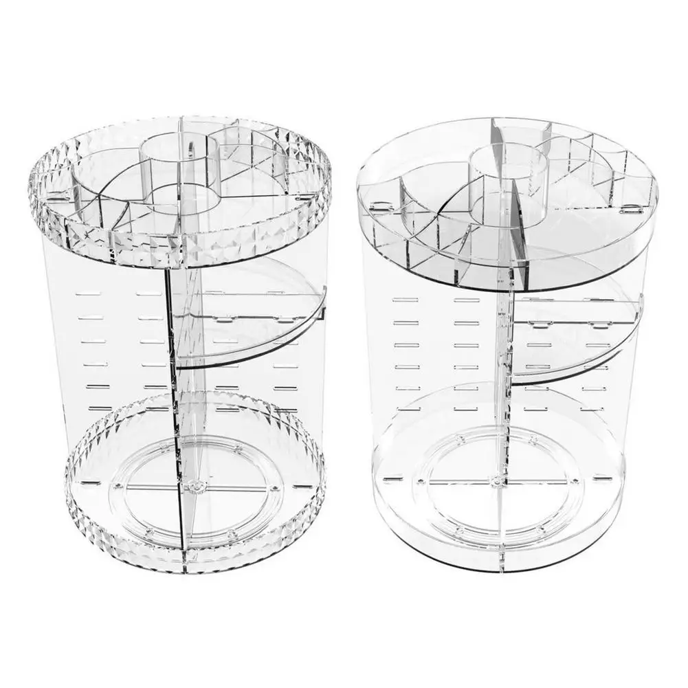 

Makeup Organizer 360 Degree Rotating Cosmetic Storage Rack Dressing Table Makeup Brush Lipstick Skin Care Products Storage Box