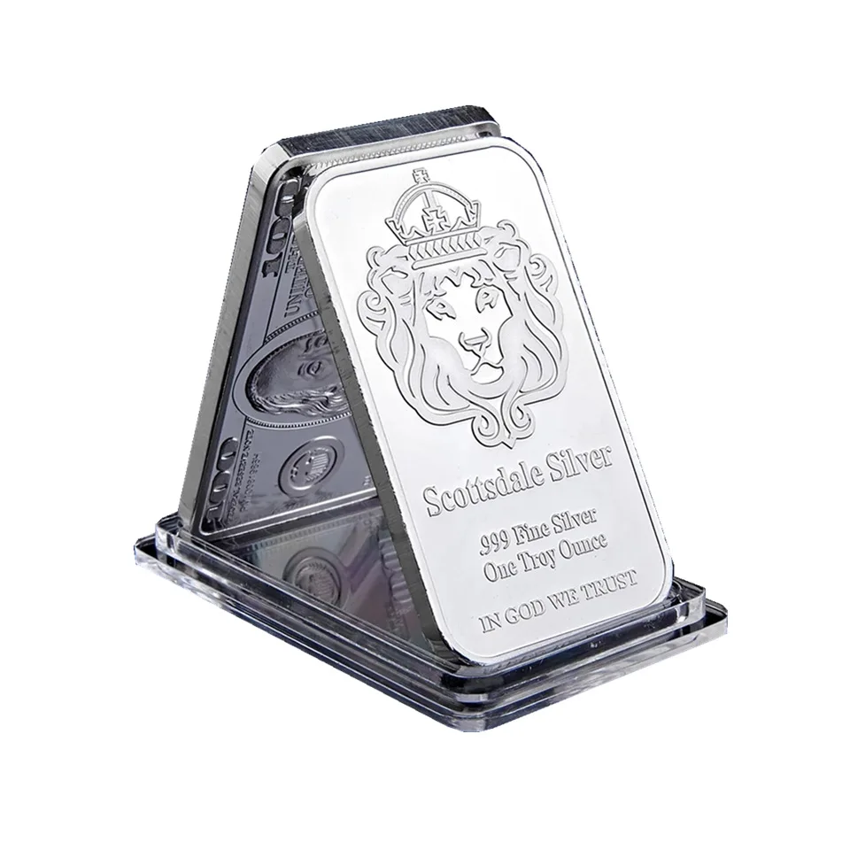 

Square Commemorative Block Lion Carriage Goddess Badge Silver-plated Medals Scottsdale Coin