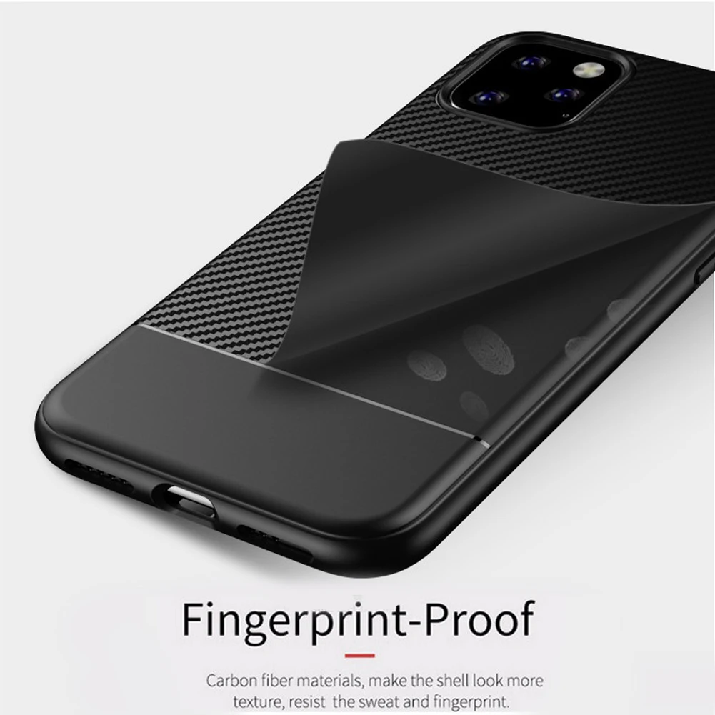 For Apple iphone 11 Pro Max Case Luxury Slim soft Protective back cover case for iPhone Carbon Fiber Armor shell | Мобильные