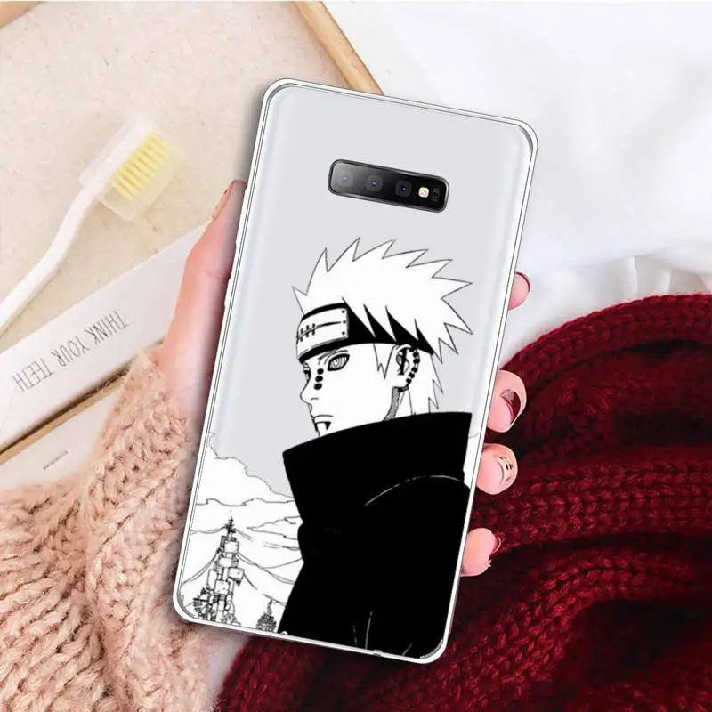 

Aesthetic retro black white naruto Phone Case Transparent for samsung A 21s 50 51 71 S 8 9 20 20fe note 10 20 ultra plus