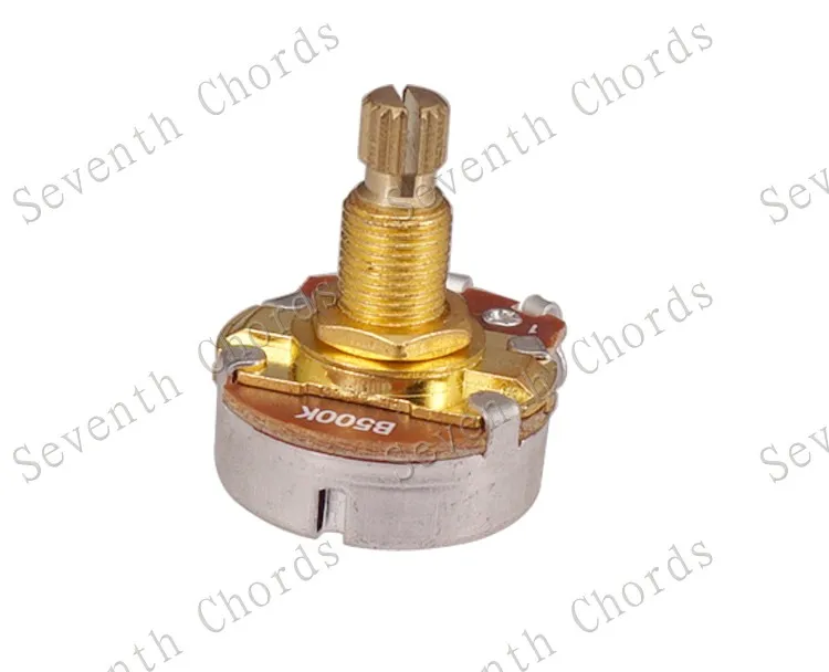 10 pcs a500k b500k a250k b250k gold volle größe lange split messing welle elektrische gitarre bass volume tone control töpfe potentiome