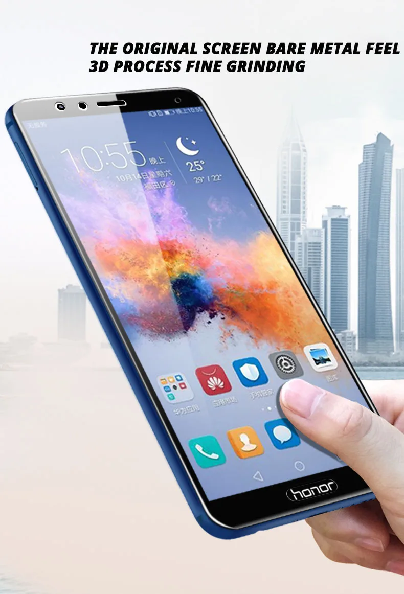 Закаленное стекло для huawei Honor 8 9 Lite 10 7X 7A 6C 7C Pro V9 Play V10 защита экрана полное покрытие Enjoy 7s P умная стеклянная пленка