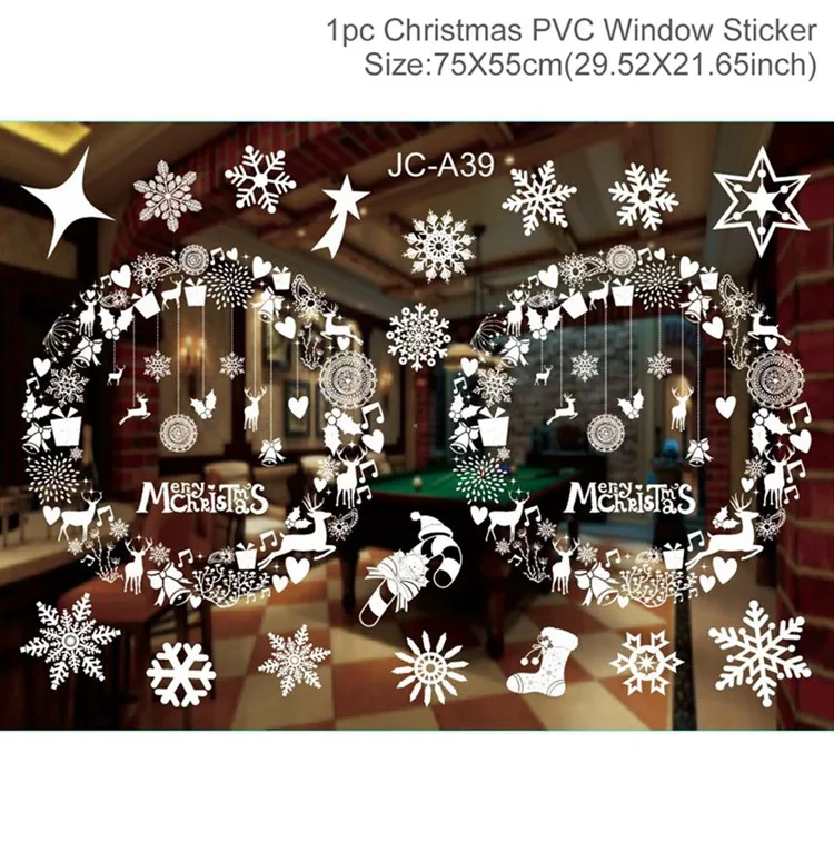 Window sticker 19 QIFU рождественские украшения Новогодние наклейки на окно Новогодние украшения Новогодние стеклянные наклейки рождественские украшения - Цвет: Window sticker 19