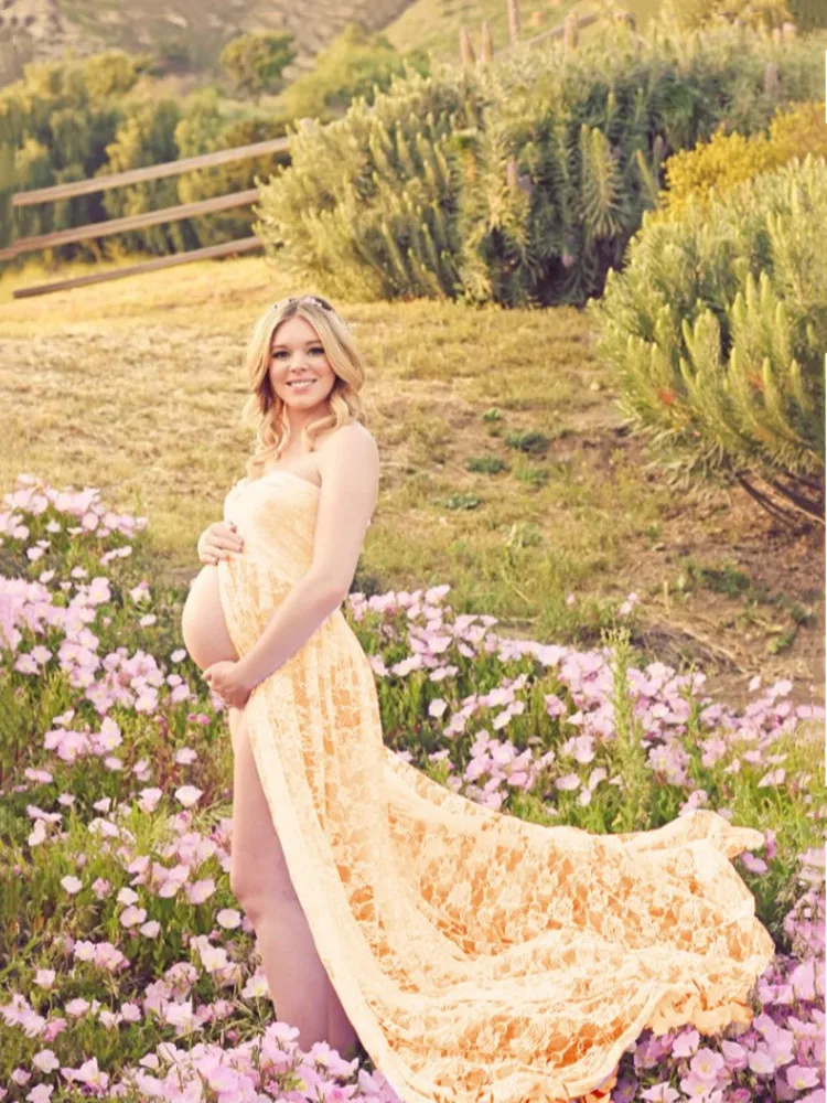 Платья для беременных кружевное платье без рукавов с открытыми плечами реквизит