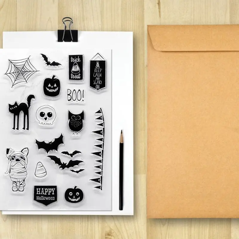 Силиконовый прозрачный штамп для печати на хэллоуин сделай сам скрапбукинг