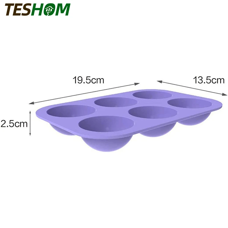 6-Полость полу сферы силиконовые формы пресс-формы для выпечки приготовления
