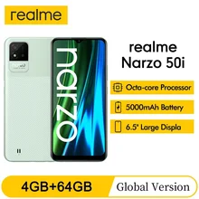 Realme narzo 50i versão global smartphone 6.5 polegada grande tela de exibição 4g/64gb 5000mah bateria maciça 8mp câmera celular (1)