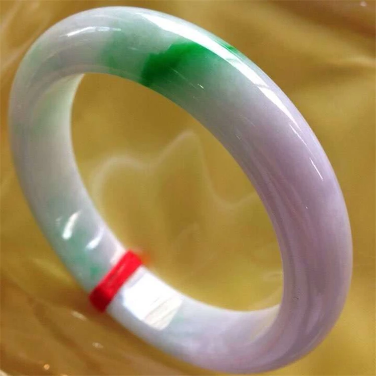 

zheru jewelry natural Burmese jade light green 54mm-64mm purple bracelet elegant princess bracelet send mother to girlfriend