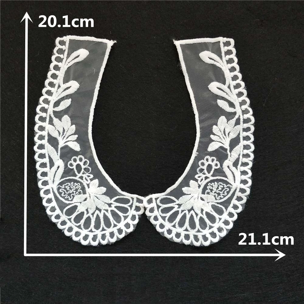 Изысканный 1 шт. белый кружевной воротник Красивая кружевная Аппликация отделка