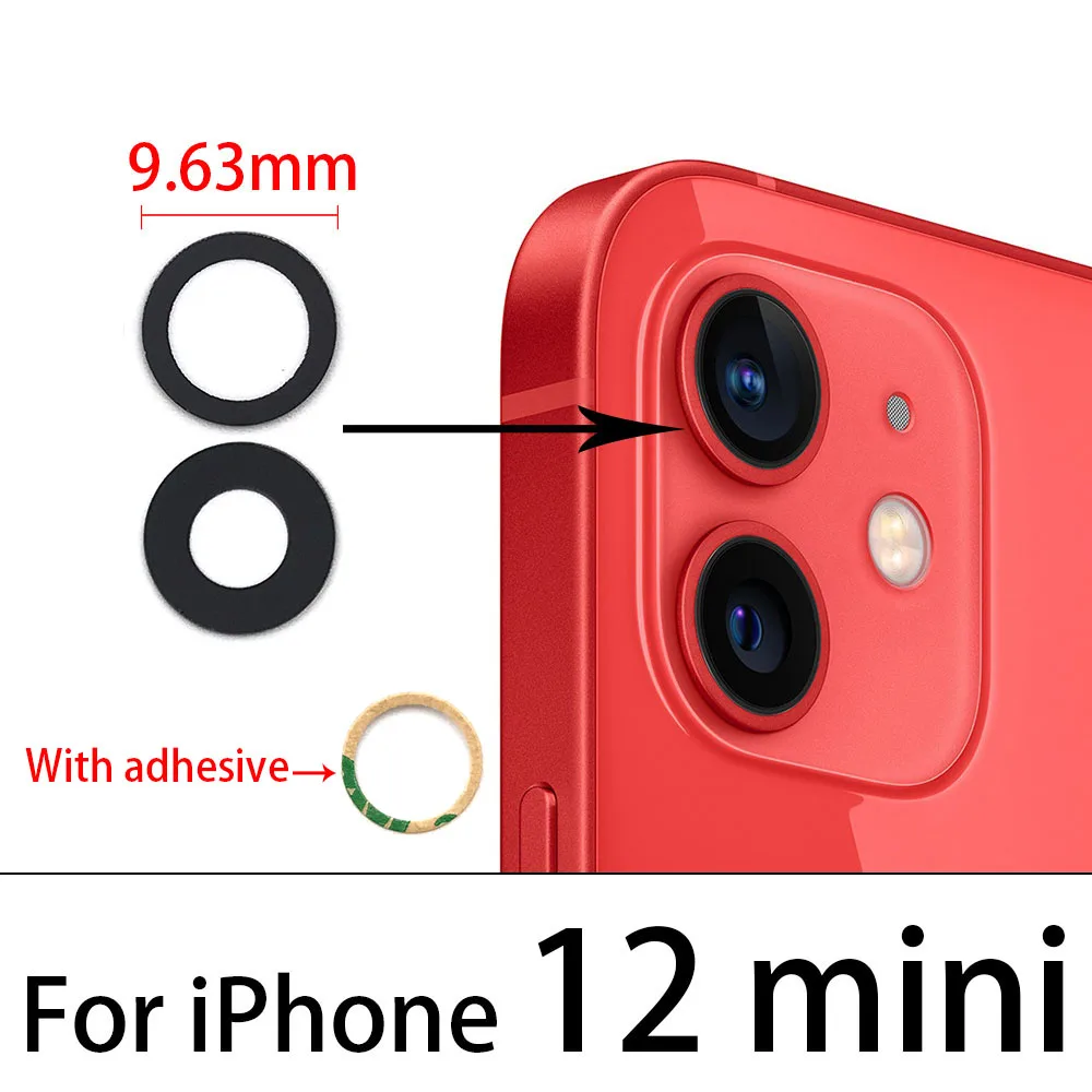 Для IPhone 7 8 11 12 Plus Pro Max объектив задней камеры стеклянная линза с клеем для Iphone X XR XS