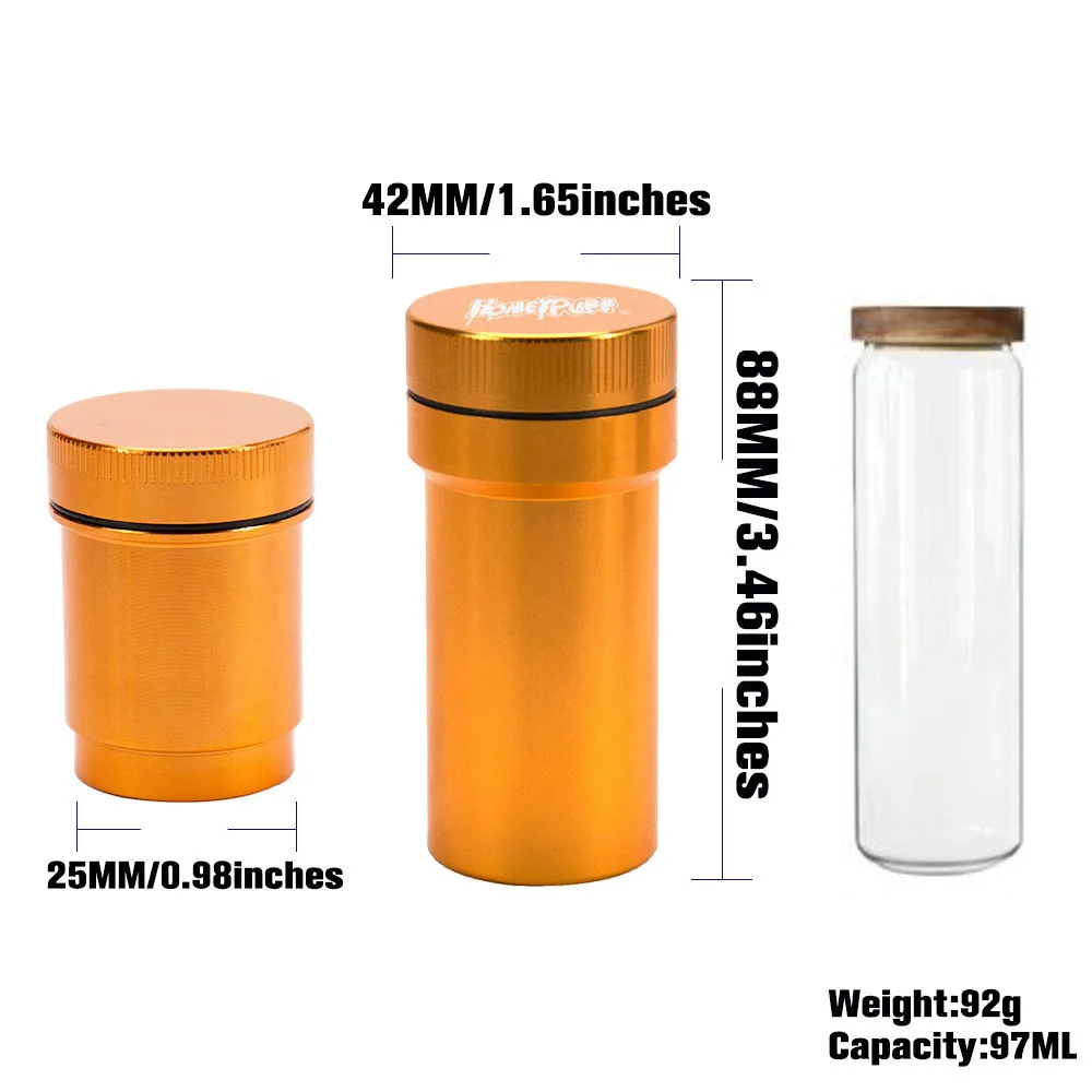 HONEYPUFF алюминиевый измельчитель с контейнером для хранения один к большему набору