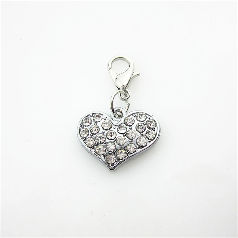 

10 шт./лот подвески в форме сердца, подвески, подвески с карабином, подвески для ожерелья, браслета, ювелирные изделия