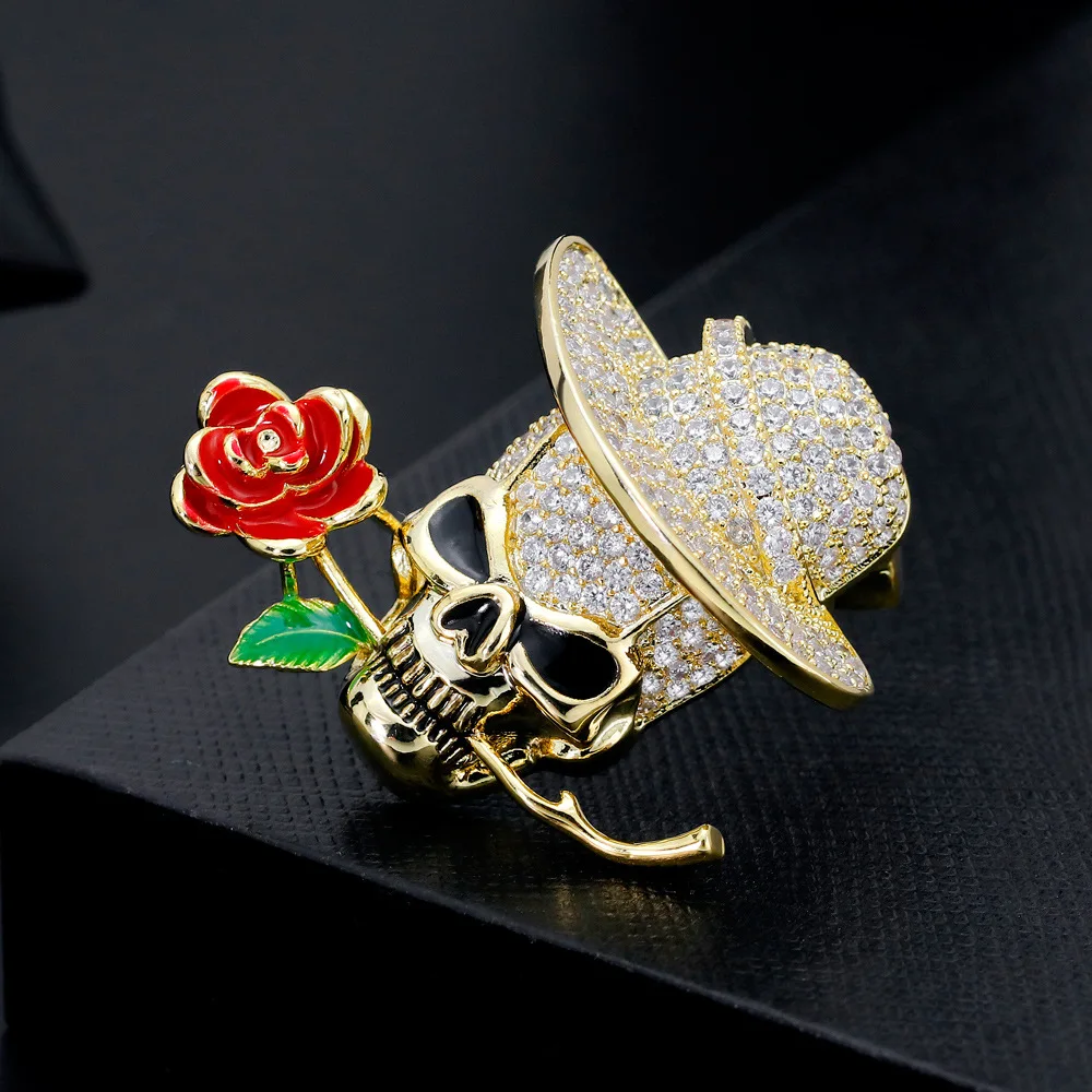 Модный сверкающий фианит Хэллоуин булавки для мужчин и женщин бижутерия высокое