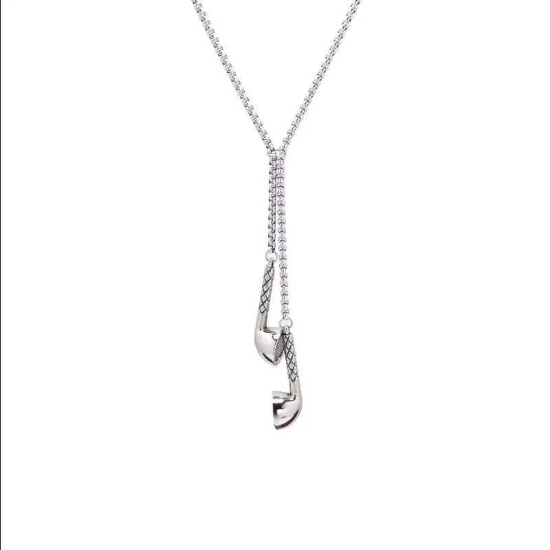 

New Wild Simple Niche Couples Pendant Earphone Necklace Clavicle Chain