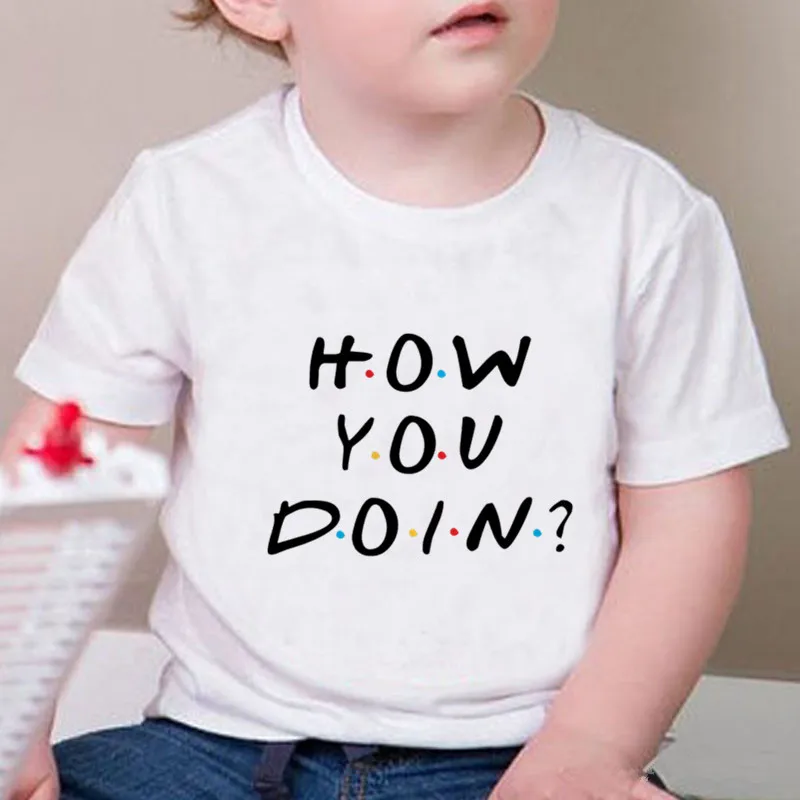 

How You Doin Baby Girls Boys Tshirt Infant Summer Short-Sleeved Casual T-shirts Children's Fashion Tops Girl's Cool Summer Tee
