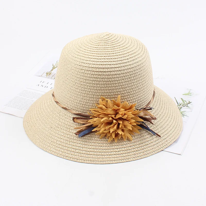 Шляпка от солнца USPOP с широкими полями женская Соломенная Панама цветами лето 2020 |