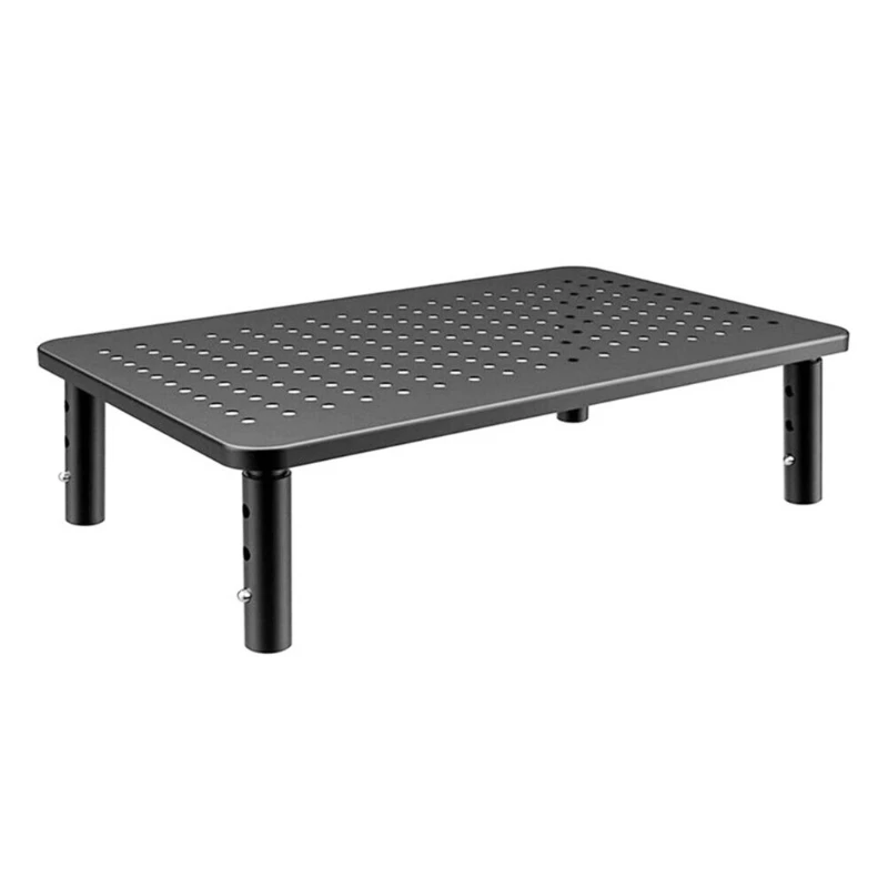

3 Height Adjustable With Mesh Platform Iron Plate Monitor Stand Riser Portable K3KE