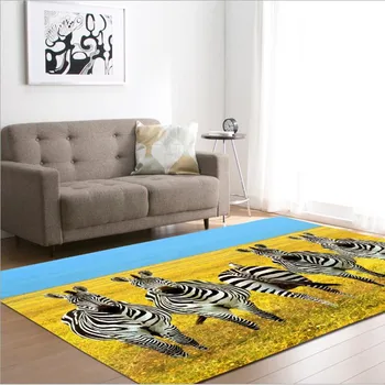 Cute Zebra Printing Carpets For Living Room Play Rug Baby Bedroom Game Crawl Mat Rugs Carpet Room Non-slip Child Bathroom Kids