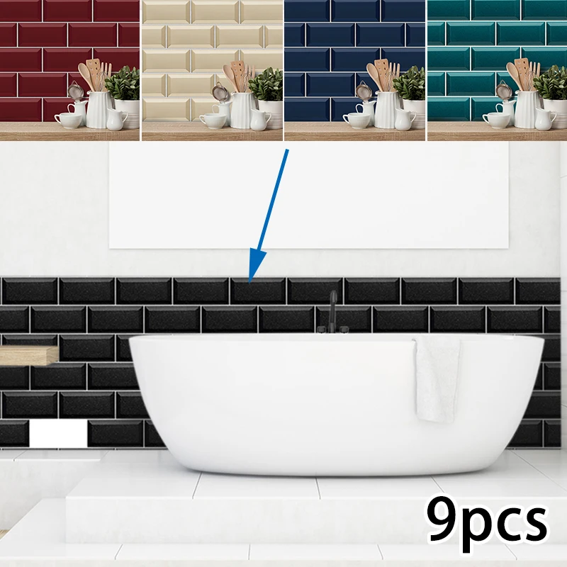 

DIY 9* Wall Stickers Imitation Brick Living Room TV Background Decor Waterproof