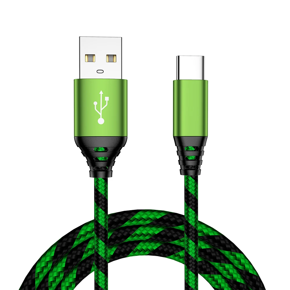 AFY usb type C кабель зарядный провод для samsung note 10 S10 A50 hauwei mate 30 pro Синхронизация данных быстрое зарядное устройство USB-C мобильного телефона - Цвет: Green
