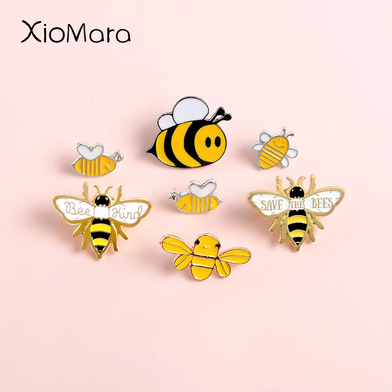 Bee Enamel Pins Collection Bee Kind Inspirational Badges Save The Bee Motivational Honey Bee Enamel Pin Quote Lapel pin Brooches Animal Gifts