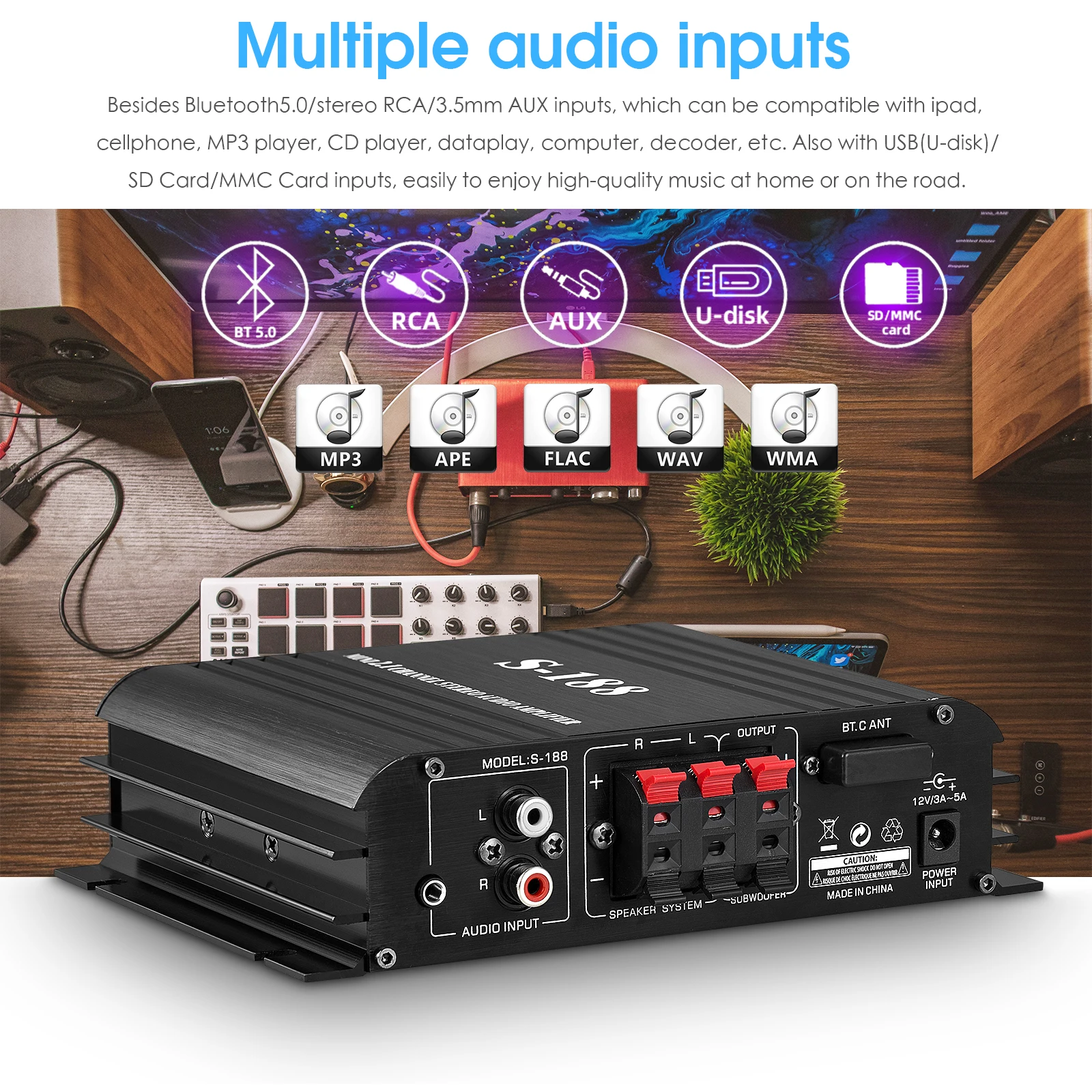 Цифровой усилитель Douk Audio 2 1 каналов для дома автомобиля морского транспорта