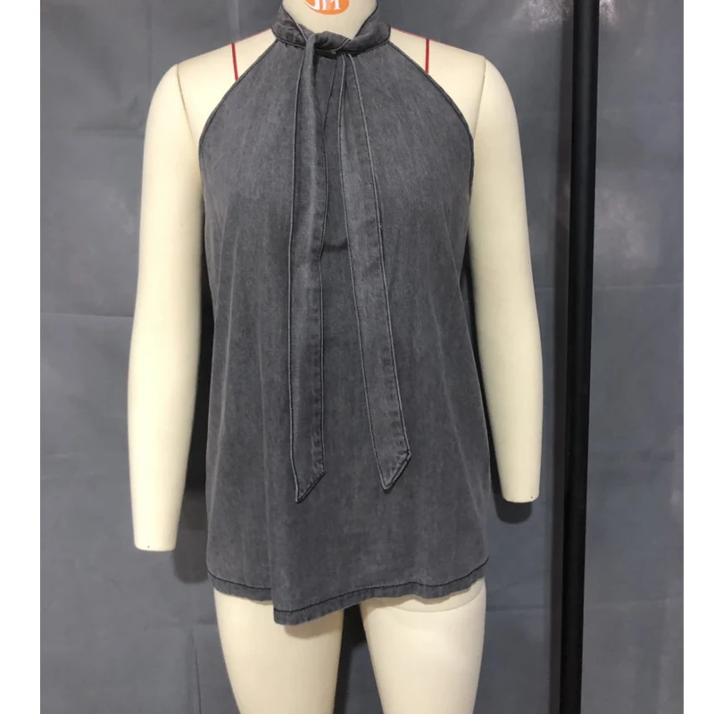 Повседневный женский топ с лямкой на шее без рукавов открытыми плечами