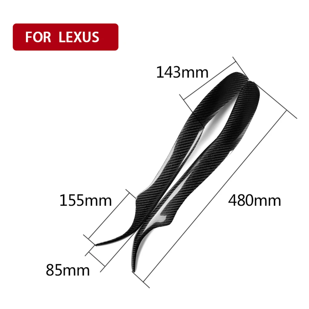 

1 Pair Automobile Headlight Eyebrow Eyelids Carbon Fiber Stickers Trim Cover for Lexus IS-200 IS200 1998-2005