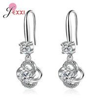 3 colors option genuine 925 sterling silver flower shape dangle earrings for women ear dangle fine jewelry newest design