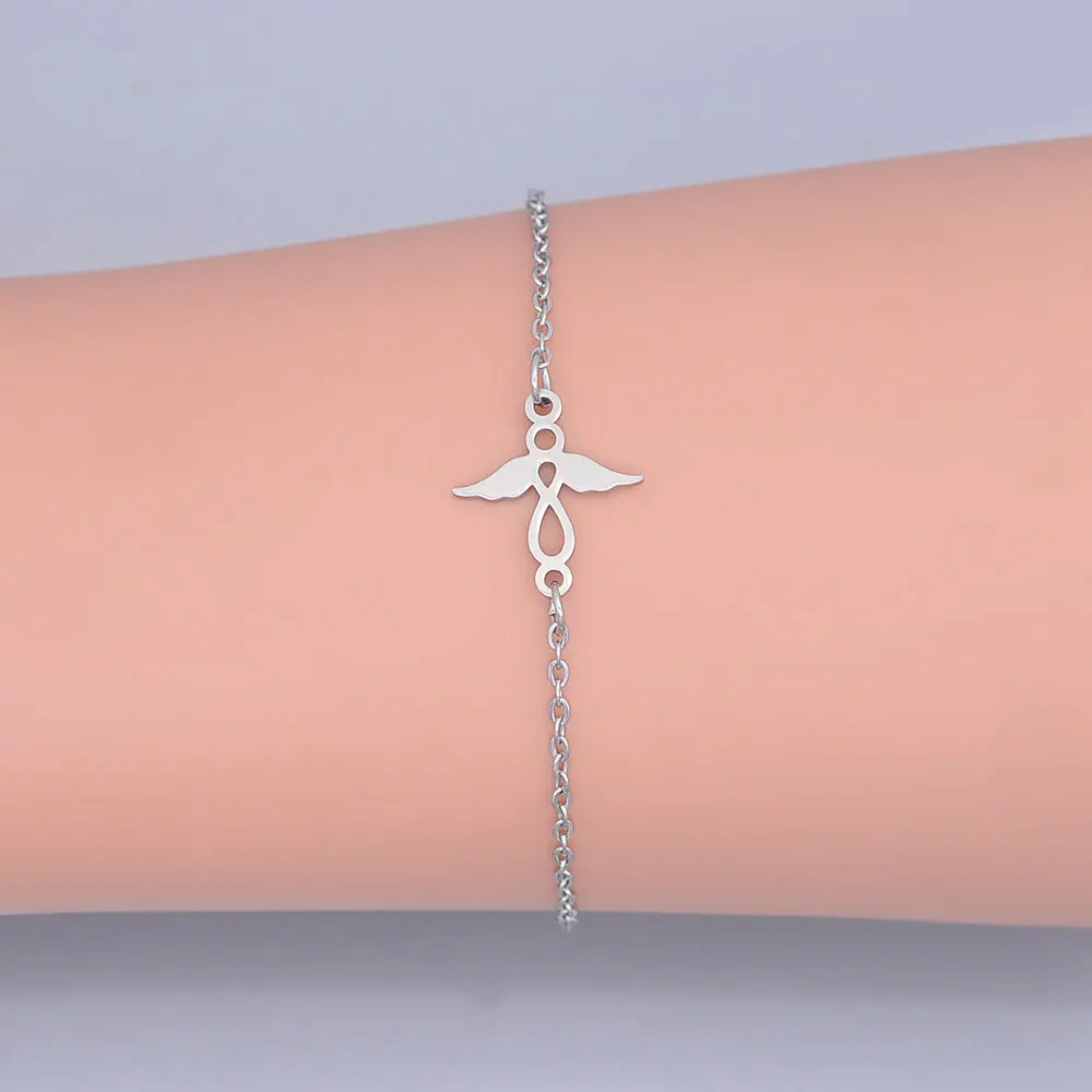 Браслет женский из нержавеющей стали с изящным ангелом 100% | Украшения и