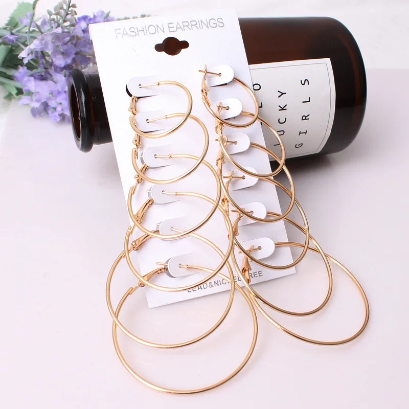 Индивидуальные сплав гальванических красивые большие серьги кольца для женщин