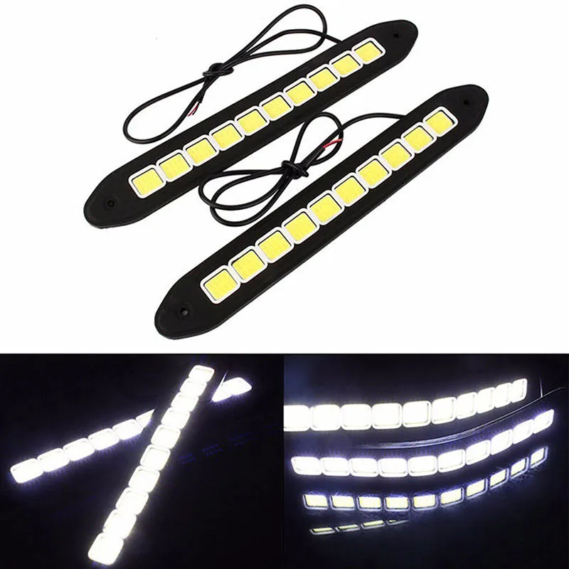1X 10LED 12В дневные ходовые светильник DRL COB светодиодные полосы лампа