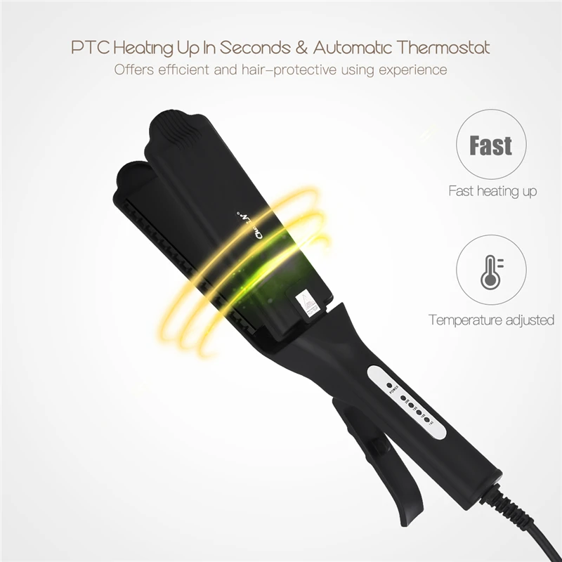 

4 Gear Temperatures Electric Hair Straightener Fast Heat Flat Iron Professional Hair Crimper Corrugated Curler Corn Perm Splint