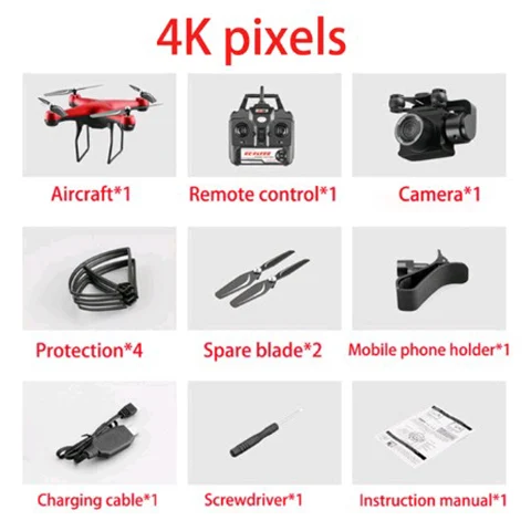 4K Camera Red Радиоуправляемый Дрон ESC камера HD 4K wifi FPV высота удержания Квадрокоптер, Дрон Безголовый режим беспилотник selife пульт дистанционного управления Вертолет Самолет - Цвет: 4K Camera Red