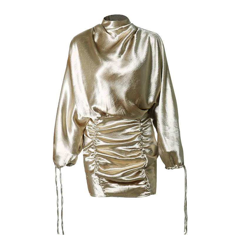 Женское платье-водолазка с длинным рукавом летучая мышь | Женская одежда