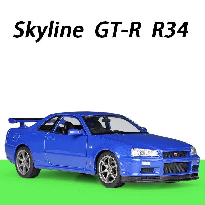 

1:24 Nissan Skyline Ares GTR R34 игрушечные машинки металлический игрушечный автомобиль модель высокая моделирования отступить коллекция детские игруш...