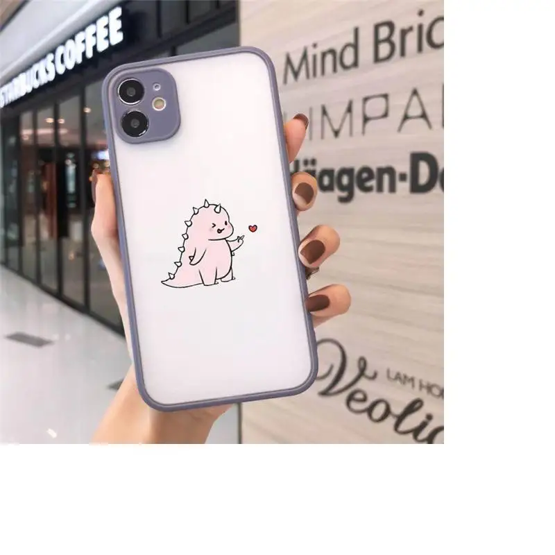

dinosaur Cartoon Phone Cases Matte Transparent for iPhone 7 8 11 12 s mini pro X XS XR MAX Plus cover funda