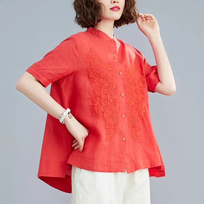 Женские хлопковые льняные повседневные рубашки Новое поступление 2021 летние