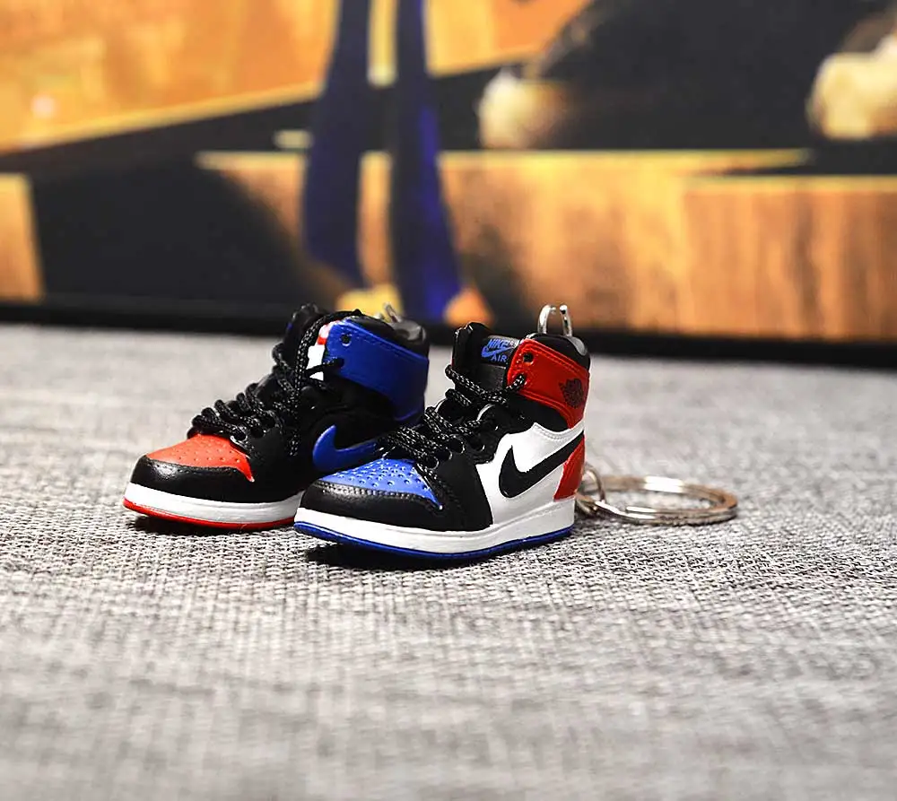 a pair w metal ring Дропшиппинг тапки обуви брелок 1 3D мини-кроссовки "OW CHICAGO" Спортивная обувь тапки брелки - Цвет: a pair w metal ring